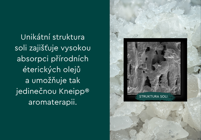 Unikátní struktura solí do koupele